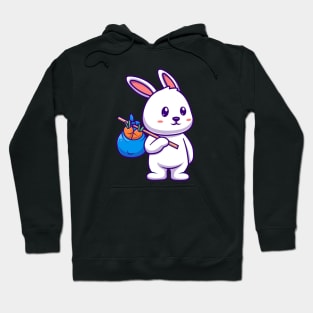 Cute Rabbit Bring Carrot With Bag Cartoon Hoodie